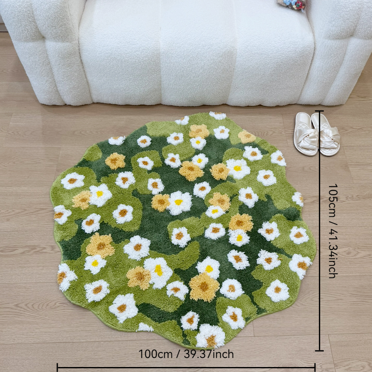 Green Meadow Daisy Tufted Rug, - Maranta Prayer Plant review and price