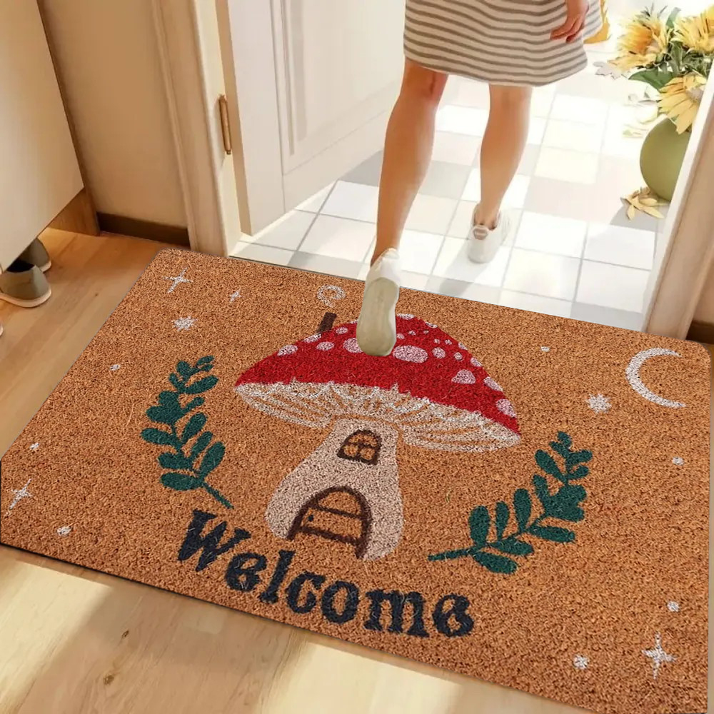 Welcome Retro Floral Doormat O - Maranta Prayer Plant review and price