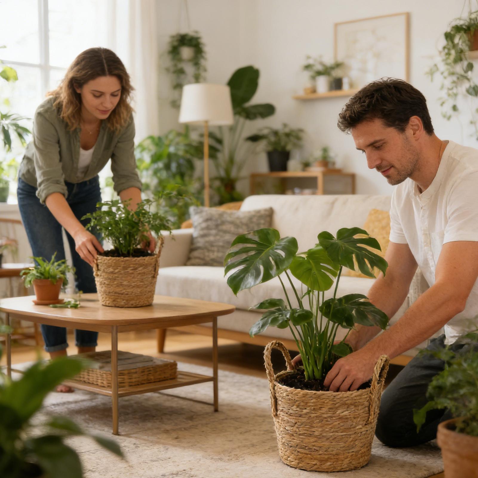 Planter Basket Straw Flowerpot - Pilea Peperomioides review and price